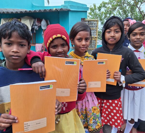 Children receive study materials to kickstart learning